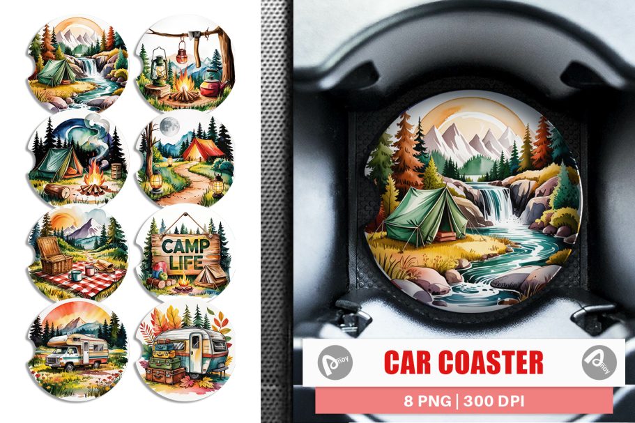 Car Cup Holder Coasters | Set of 2 | Car Cup Holder Coasters | Set of 2 |